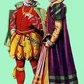 1580 г. Модно одетые дама и дворянин, Германия