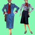 1942 г. Американский и европейский варианты женской дневной одежды