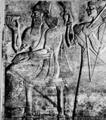 45. Король Ашшурнасирпал. Барельеф из тронного зала Северо-западного дворца, IX век до н. э. Нимруд. Британский музей, Лондон.