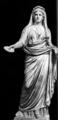 89. Т. н. Ливия, скульптура из Помпеи. Национальный музей, Неаполь. Молодая римлянка одета в столу и обернута в паллу, которой прикрыта и голова. Волосы, по тогдашней моде, завиты