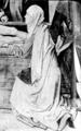 153. Дирик Боутс, Положение во гроб (деталь). Национальная галерея, Лондон. Белое покрывало, закрывающее лоб и волосы, и длинный плащ —это была одежда замужних женщин и вдов.