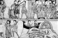 135. Ателье де Лерида, Жизнь св. Клемента, фреска из Тагулла, XIII век. Музей изобразительного искусства в Каталонии, Барселона