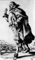 261. Здесь художник изображает характерную дворянскую одежду XVII века: подбитый мехом плащ, штаны с лентами и украшенные цветами нижние туфли, поверх которых надевали башмаки на деревянной подошве.