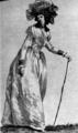 327. Из французского модного журнала. Молодая Дама одета в неглиже, на голове у неё головной убор токе а ля курок дамур (toque a la couronne d'amoui).