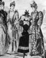 466. «Журнал де демуазель», 1892 г. Послеобеденные выходные платья подчеркивают стройность фигуры и шьются из разнообразных узорчатых тканей.