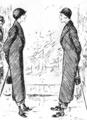 469. «Панч» (Punch), Лондон, 1890г. Карикатура того времени наглядно демонстрирует изменившуюся женскую одежду, которая теперь подобна мужской, как это уже неоднократно было в истории моды.