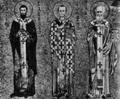 837. Греческие и латинскиесвященники. Мозаика, после 1148 г. Кафедральный собор в Цефалу. Священники в ризах с паллиумом, которое надевалось поверх туники.

