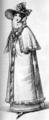 952. «Винер Моден» (WienerModeri), 1823 г В XIX веке популярностью пользовался «гавелок» - плащ без рукавов с пелеринкой. В данном случае он отделан мехом.

