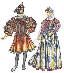 В 16 веке, каждый светский человек должен был иметь не менее тридцати костюмов, на каждый день месяца, и ежедневно менять их...